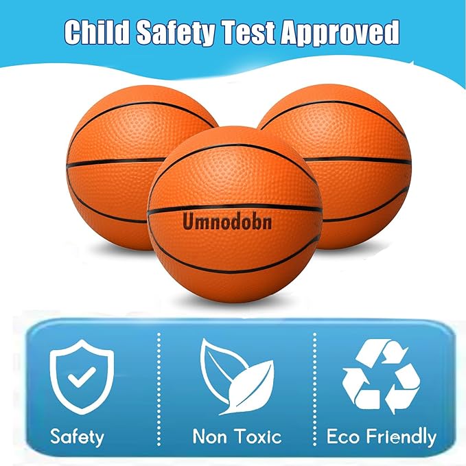5 Inch Foam Mini Basketball Toy Balls for Indoor Mini Hoops Set, Soft Squishy Quiet Basketball| Toddler Balls, Swimming Pool Beach Pool Balls Sport Gift for Adults & Kids Sensory Stress Ball(3 Pack)