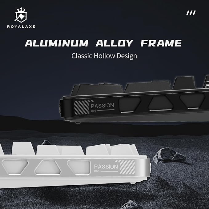 D98 Wireless Mechanical Keyboard, BT/2.4G/USB-C Tri-Mode Hot Swappable with PBT Keycaps, Linear Switches, Gasket Structure, RGB Backlit Gaming Keyboard for Win/Mac/iOS/Android (Black)