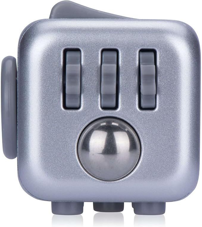 Fidget Cube by Antsy Labs - Find Your Focus and Relieve Stress - Silver Cut Fidget Cube