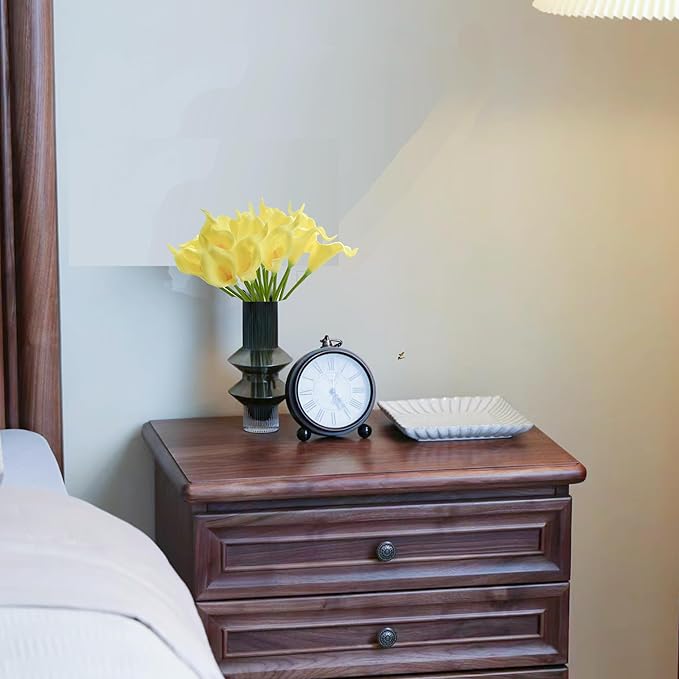 Mandy's PU Light Yellow Calla Lily Artificial Flowers 20 Stems 13.5in Faux Realistic Centerpiece DIY Bridal Bouquet Home Décor