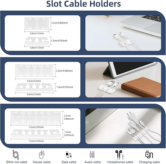 319pcs Cable Management Organizer Kit, Desk Cord Organizer, 98 Adhesive Cable Clips Holder, 17 Reusable Cable Strap, 4 Cable Sleeve Split, and 200 Nylon Cable Zip Ties (White)