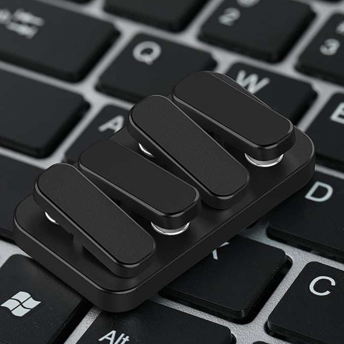 Metal Fidget Slider EDC Fidget Clicker Fidget Toys Adults (Matte Black)