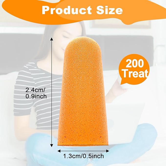 200 Pairs Earplugs for Noise Cancelling Individual Bagged Foam EarPlugs for Sleeping Work Snoring Sound Blocking Construction Loud Noise Reducing Earplugs Orange Color
