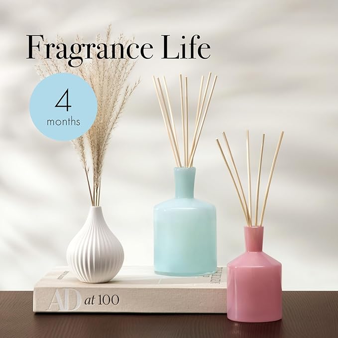 LAFCO New York Reed Diffuser Refill, Marine - 8.4 oz - Up to 4-Month Fragrance Life - Includes Natural Wood Reeds - Free of Dyes & Propellants - Made in The USA