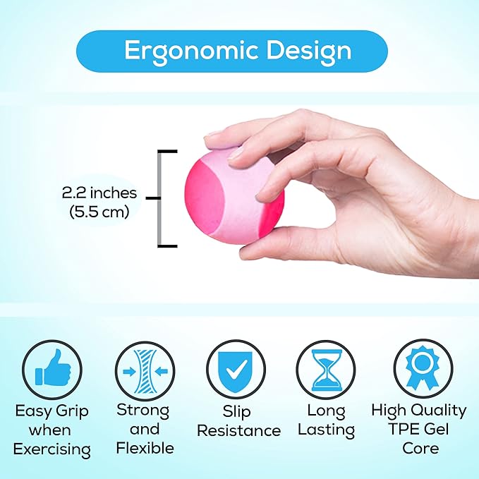 Serenilite Hand Therapy Exercise Stress Ball Bundle - Tri-Density Stress Balls for Adults & Grip Strengthening