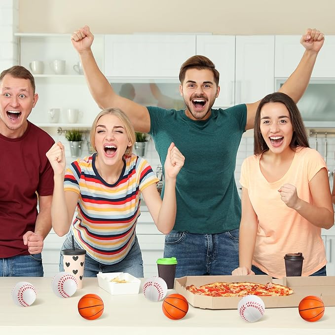 20 Pcs Basketball Stress Ball,2.5 in Foam Squeeze Balls,Mini Basketball Stress Balls for Anxiety Relief,Relaxation,Small Sports Balls for Party Carnival Reward Basketball Sports Themed Party