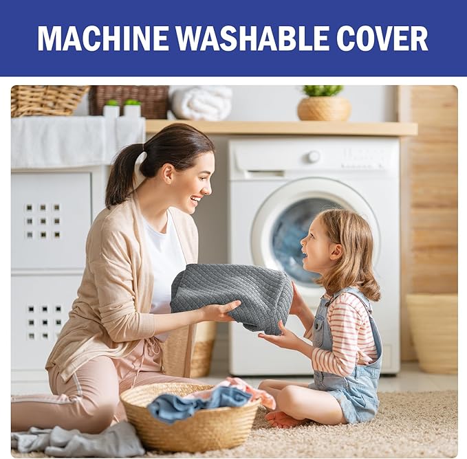 HOMBYS Lumbar Support Pillow for Recliner Chair, Memory Foam Back Support Cushion for Elderly,Extra Large Lumbar Support Pillow,Thick Backrest for Home Reading (Grey, 20“x13.5"x5")