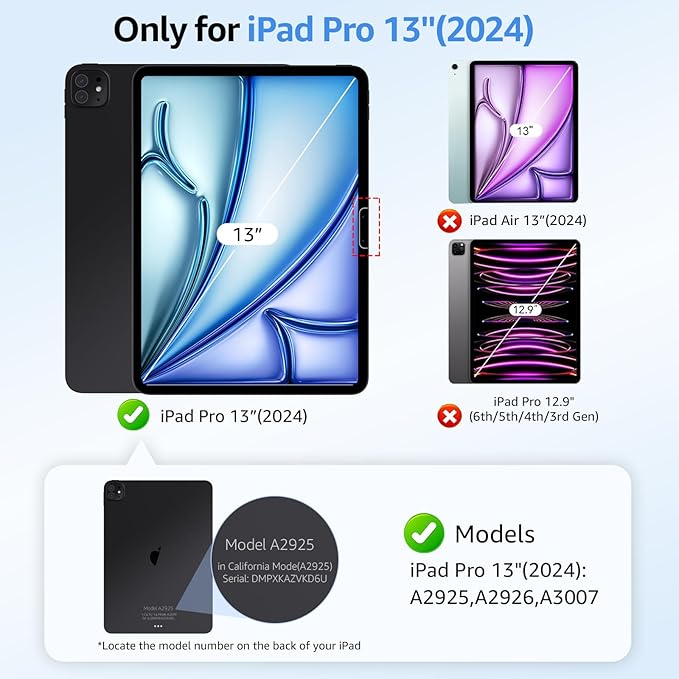 2-Pack Glass Screen Protector for iPad Pro 13-in.(M4) Military Shatterproof, 9H+ Hardness, Auto-Alignment Frame, Anti-Fingerprint, HD Clear, Scratch Resistant