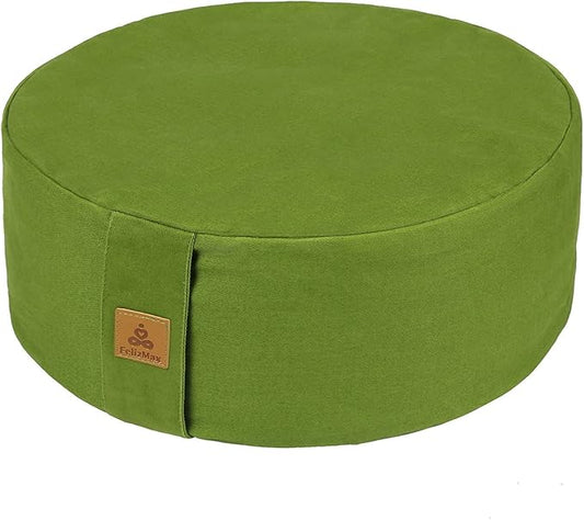 Zafu Buckwheat Meditation Cushion,D=13"/16" H=5.5",Round Zabuton Meditation Pillow,Yoga Bolster Kneeling Pillow Premium Yoga Pillow for Sitting on Floor Zippered Cotton Cover