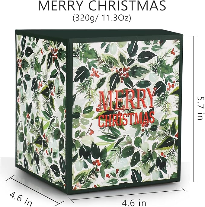 Large Jar Candle - Pine Tree Scent - 11.3 oz - 65-70 Hour Burn Time - Perfect for Christmas & Winter Gifts for Mom, Sister, Grandma, Friend