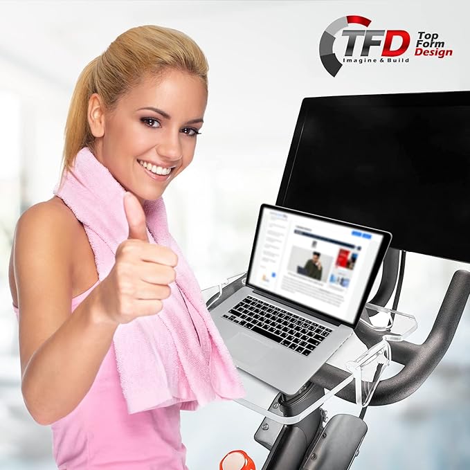 TFD The Tray3D | Compatible with Peloton Bike Gen 3 & Bike+ (Both Models), Made in the USA, Laptop & Desk Tray Holder | Designed with Premium Grade Acrylic Materials - The Ultimate Peloton Accessories