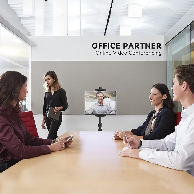 KDD iPad and Phone Tripod Mount Adapter with Ball Head, iPad Holder for Tripod, 360 Rotatable Tablet Clamp Mount fits iPad Pro 12.9, Air Mini 3 4, Galaxy Tab, Surface Pro, Selfie Stick(5.3-10.6")