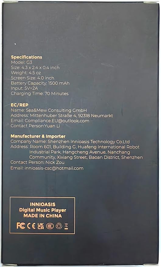 Innioasis MP3 Player with Bluetooth and WiFi, 160GB MP3 Player with Spotify for Kids, 4" Touch Screen Android MP3 MP4 Player with Pandora,Amazon Music,Audible,Libby,Audiobooks(White)