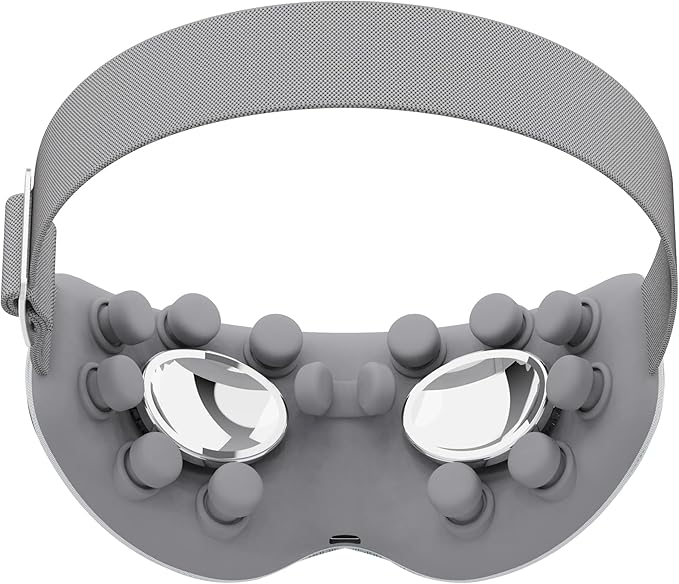 Eye Massager with 2 Level Heat & Cool, 150 Mins Uses, 3 Modes & 14 Vibration Heads, Heated Eye Mask with Bluetooth Music for Migraine, Eye Strain Puffiness and Dry Eye Relief, Relaxation for Women Men