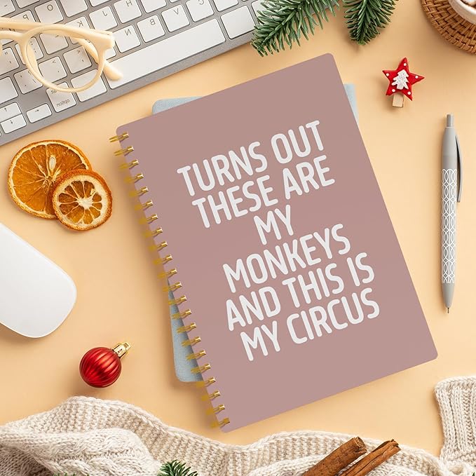 EKGJW Funny Notebooks for Work,Flesh Pink Aesthetic Journal, Funny Boss Day Gifts, Boss Gifts for Men Women, Funny Gifts for Boss, Boss Office Decor, Spiral Notebook 5.5x8.3 Inch