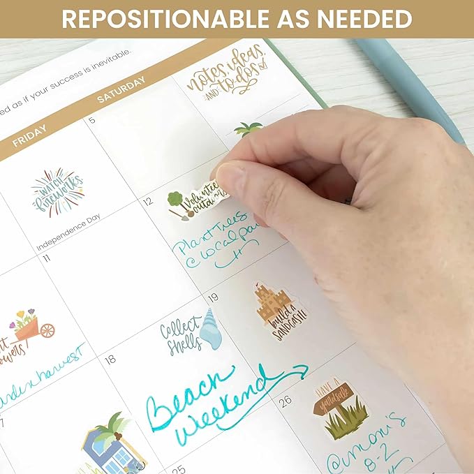 bloom daily planners Seasonal Bucket List Planner Stickers - Spring, Summer, Fall, Winter Activity Goals for Adults - 8 Sheets / 275+ Illustrations - Adventure Icons for Planning or Scrapbooking