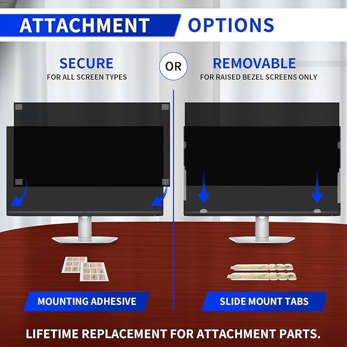Computer Privacy Screen Filter for Screen Monitor - Premium Anti-Glare Computer Screen Cover - Scratch Resistant - UV & Blue Light Screen Protector (27 Inch)