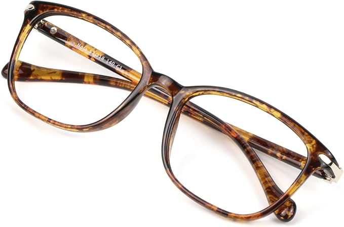 VisionGlobal Blue Light Blocking Glasses for Women/Men, Anti Eyestrain, Computer Reading, TV Glasses, Stylish Square Frame, Anti Glare(Tortoise,+2.75 Magnification)