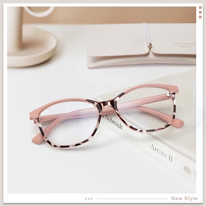 Madison Avenue TR90 Blue Light Blocking Glasses Anti Eyestrain UV Glare Blue Light Glasses for Women TV Phone Computer Gaming Eyeglasses (Pink Tortoiseshell)