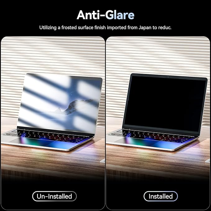 Magnetic 15.6 Inch Laptop Privacy Screen for 16:9 Computer Monitor, Removable Anti Glare Blue Light Filter Protector, 15 in Privacy Shield Compatible with Lenovo Hp Dell Acer Asus Thinkpad Envy Xps