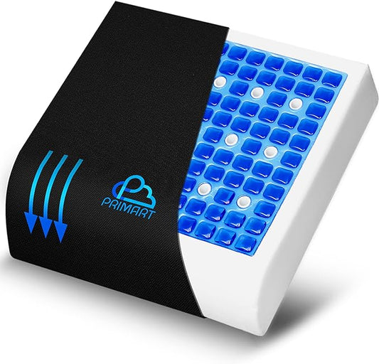 Large Gel Seat Cushion, Memory Foam Seat Cushion for Recliner, Wheelchair, Office Chair, Car, Floor, Dining Chair, Sciatica, Coccyx, Back Pain & Pressure Sore Relief, Design with Ventilation