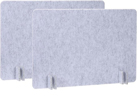 PATIKIL Desk Divider, 2 Set 24 x 16 Inch Acoustic Freestanding Desk Divider Desk Privacy Panel with 8 Pcs Support Feet for Library Office Workstation, Light Grey