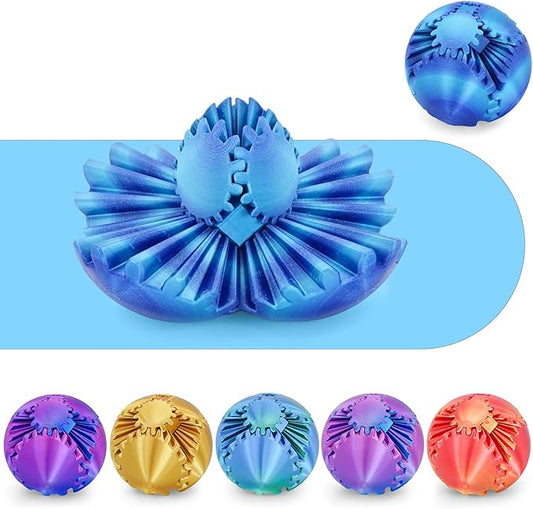 Gear Ball 3D Printed Cube Fidget Toy,Gear Sphere Fidget Toys,Sensory Toys for Stress and Anxiety Relief, Desk Toy Fidget Spinners,Stocking Stuffers for Adults & Kids Gift (Aurora Blue, 2.3 Inch)