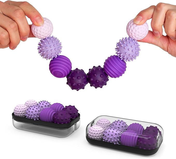 ONO Signets – Silicone Magnetic Balls with Textured Dimples, Bumps, and Waves | Fun to Play with Fidget Toy for Adults | Help Relieve Stress, Anxiety, Tension (Lavender, Set of 8)