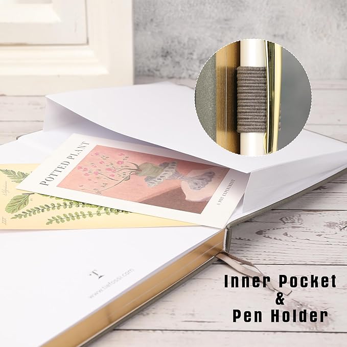 TIEFOSSI Dotted Journal Notebook, Dot Grid Notebook for Women Men, Hardcover PU Leather Journal, 160 GSM Thick Paper, 160 Numbered Pages with Gold Edges, 8 x 8 Square Diary