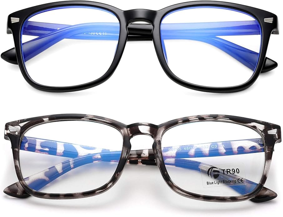 AZorb 2Pack Kids Blue Light Blocking Glasses - TR90 Unbreakable Computer Screen Glasses for Boys & Girls
