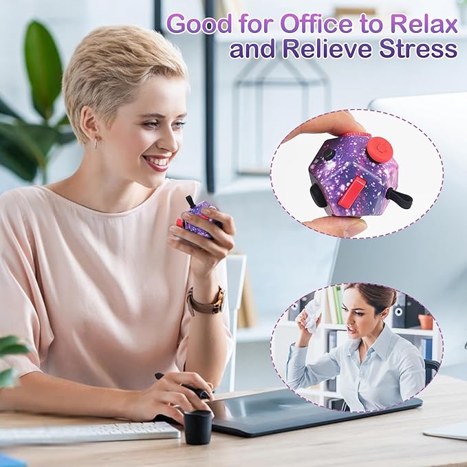 Mini Fidget Toys,Fidget Sensory Toy for Anxiety,ADHD,Autism,Relief Stress with Kids and Adults (Starry Sky Purple)