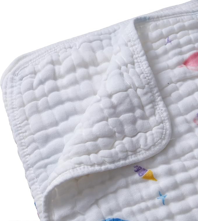 ZPECC Muslin Baby Blanket Thicker, 30x40 Organic Cotton Newborn Receiving Quilt Hypoallergenic for Baby Essentials Swaddle Crib Stroller, Unicorn