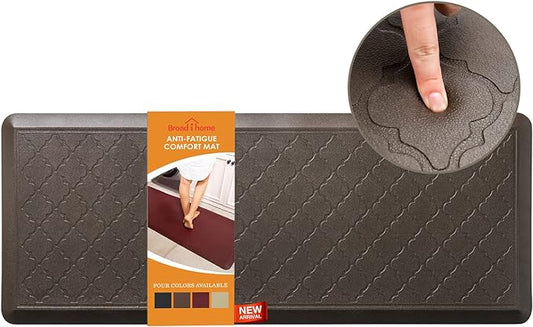 24 x 60 Inch Extra Support Anti Fatigue Comfort Kitchen Mat, Waterproof Long Kitchen Runner, Non-Slip Standing Desk Mat, Commercial Pads for Offices, Home, Garages (Barcelona Brown, 24'' x 60'')