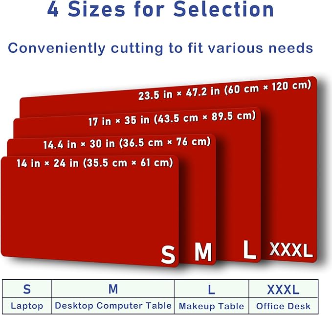 Boutilon Leather Desk Pad Protector,Non-Slip Mouse Pad,Laptop Desk Pad,Office Mouse Mat,Waterproof Leather Desk Blotter,Desk Writing Pad for Office and Home (XXXL-Red,47"x 24")