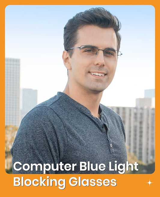 Cyxus Titanium Blue Light Blocking Glasses for Men Women Computer Glasses Screen Video Glasses Anti Digital Eye Strain Headache Eyewear