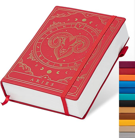 TIEFOSSI Constellations Dotted Journal Notebook-A5 Writing journals with 100gsm 400pages Paper, Hardcover Bullet Organizers Notebook for Women, Men, Teens (Aries)