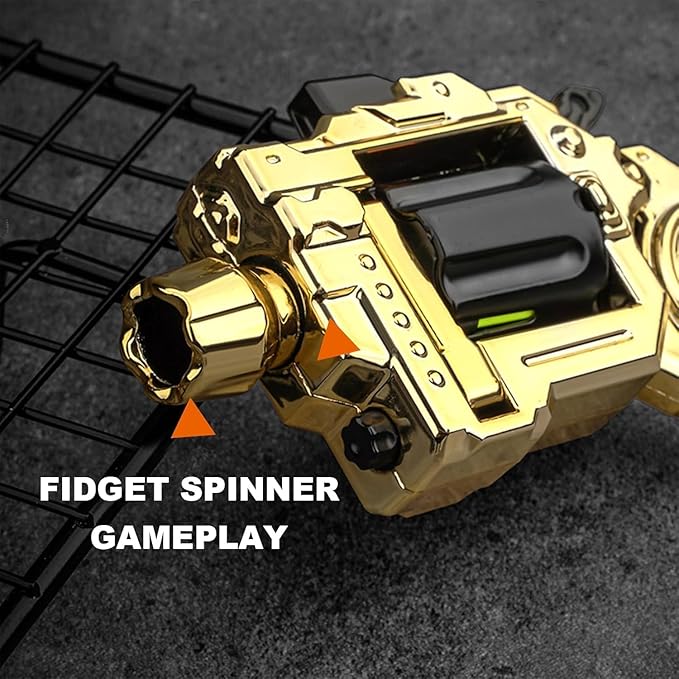 Metal Fidget Toys Gun Adults - Alloy Fidget Spinner Slider Clicker & Launcher Toy EDC Fidget Gun with Bullets and Target Stress Relief Focus Tool (Black)
