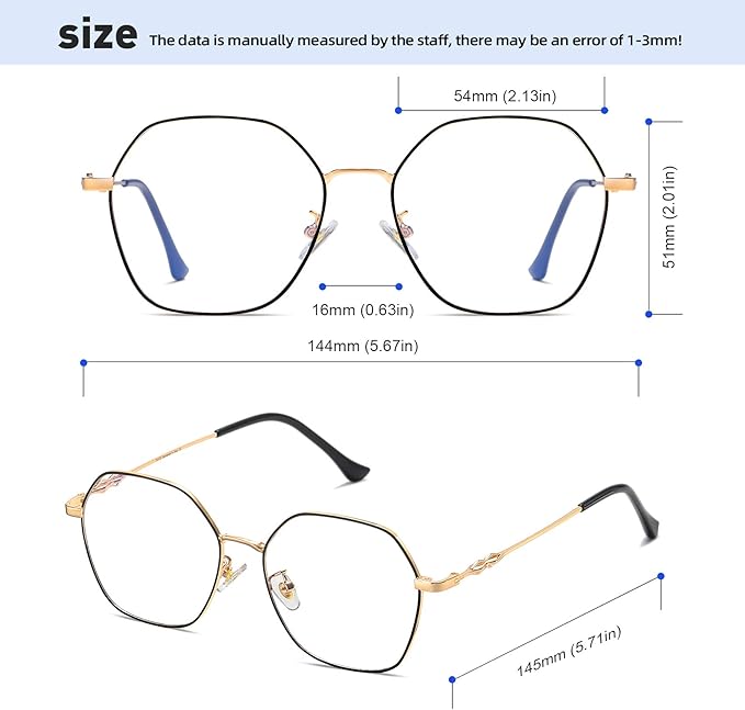 DUCO Small Round Blue Light Glasses For Women Men Blue Ray Blocking Glasses 8215