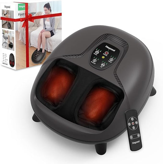 Shiatsu Foot Massager Machine with Heat,Feet Massager for Plantar Fasciitis Neuropathy, Soles & Instep Heating, Remote Control, Up to Men Size 14, Gift for Mom Dad