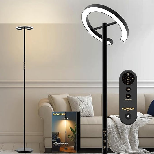 Floor Lamp with Remote,Floor Lamps for Living Room,Stepless Dimmable Rotatable Reading Floor Lamp, 2700-6500K,Modern Bright Floor Light for Living Room Bedroom Office (H3B)