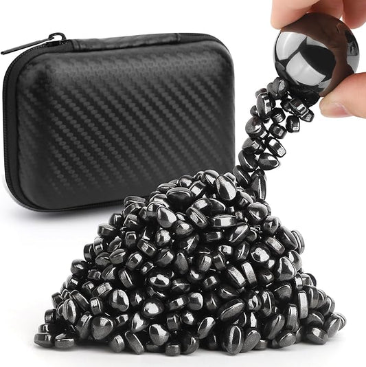 Cool Fidget Magnet Ferrite Putty, Slime Putty Party Favors, Hematite Magnetic Stones Eggs with 1.26 inch Magnet Balls, Anti Anxiety Desk Toy, Stress Relief EDC Toy Atuism Slime Putty& Science Kit Gift