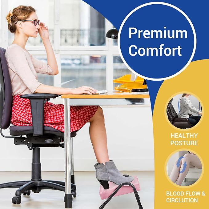 Foot Rest for Under Desk at Work,Ergonomic Foot Rest for Office Use, Heights,Relieving Pain in Lower Back,