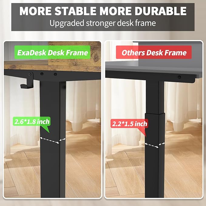 63 x 30 Inch Electric Standing Desk with 2 Drawers, Adjustable Height Widened Stand Up Desk with Storage, Sit to Stand Ergonomic Workstation for Home Office, Rustic Brown