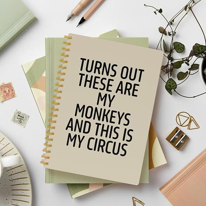 Funny Notebooks for Work, Beige Aesthetic Journal, Funny Boss Day Gifts, Boss Gifts for Men Women, Funny Gifts for Boss, Boss Office Decor, Spiral Notebook 5.5x8.3 Inch