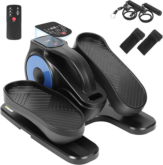 Under Desk Elliptical Machine, Electric Ellipse Leg Exerciser as Seen on TV for Seniors with 12 Speeds and 12 Modes, Portable Seated Pedal Trainer, Romote Elliptical Exerciser for Home Office