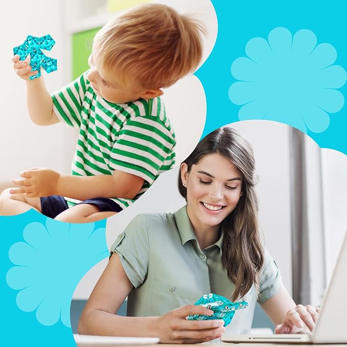 LAFFTRAK Magnetic Fidget Sphere Magnet Toys - Crystal Lake Blue - Magnets Sensory Toys - 12 Piece Set - Creativity Beyond Imagination, Inspirational, Recreational, Fun Desk Toy for Adults