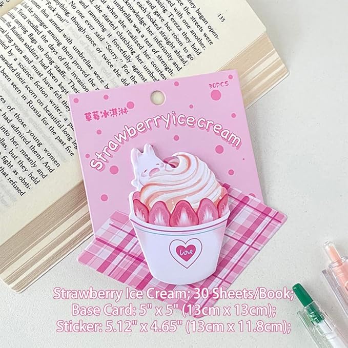 6 Dessert Designs Sticky Notes, Add Sweet Touch to Notes/Reminders, Charming