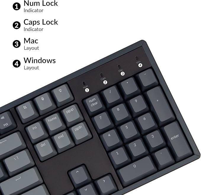 Keychron K10 Full Size 104 Keys Bluetooth Wireless/USB Wired Mechanical Gaming Keyboard for Mac with K Pro Red Switch/RGB Backlight/Multitasking Computer Keyboard for Windows, Aluminum Frame