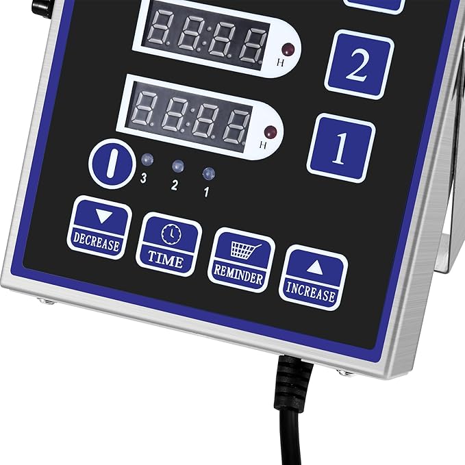 Kitchen Timers for Cooking – 4 Channel Commercial Kitchen Timer Restaurant Kitchen Supplies – Stainless Steel LED Technology Kitchen Timer Digital – Reminder Function, Loud Alarm, Black