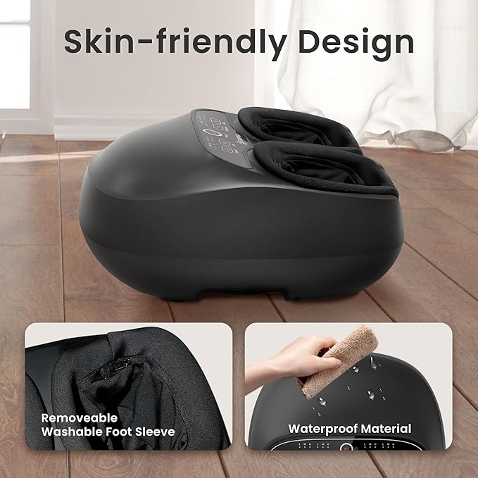 COMFIER Foot Massager with Heat,Kneading,Vibration,Compression,Pause Function,Shiatsu feet Massager for Plantar Fasciitis Neuropathy, Gifts for Him/Her,Remote Control,Size 13